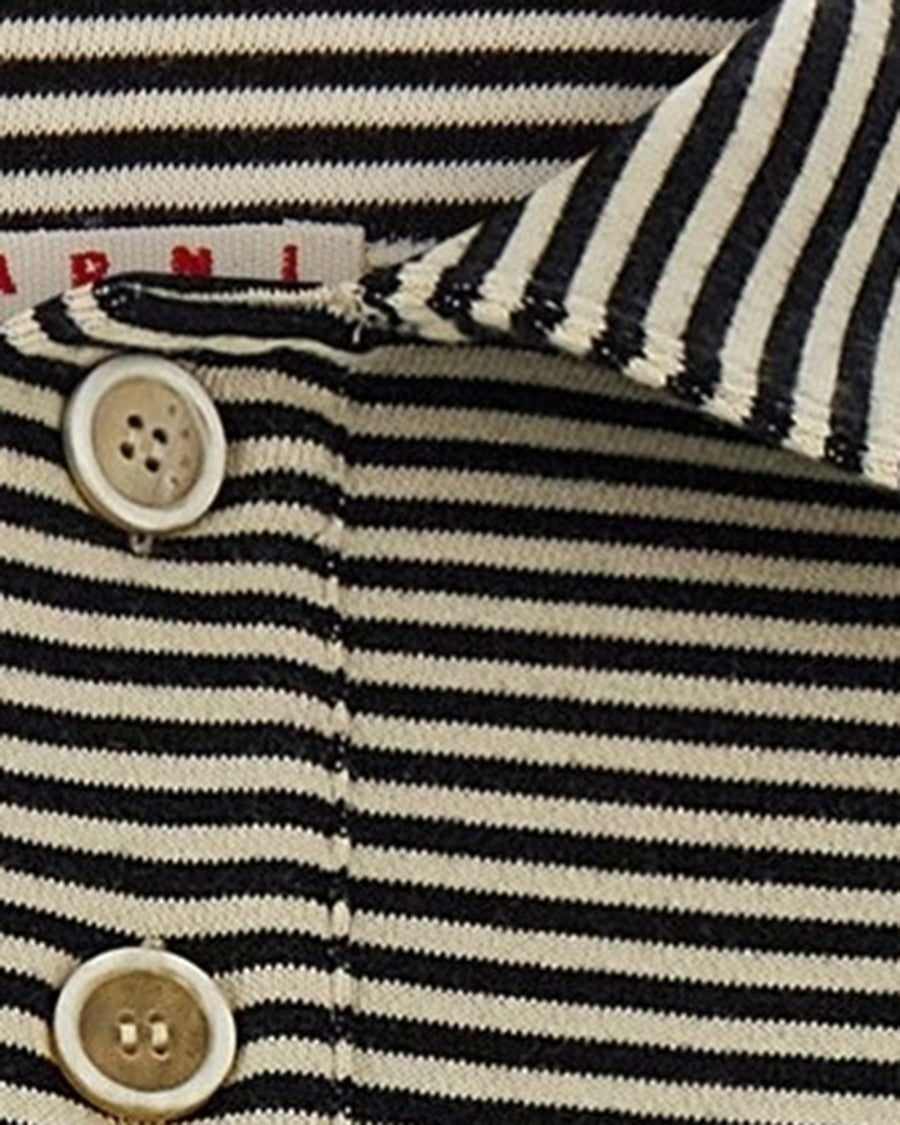 Marni Black Striped Polo Sweatshirt