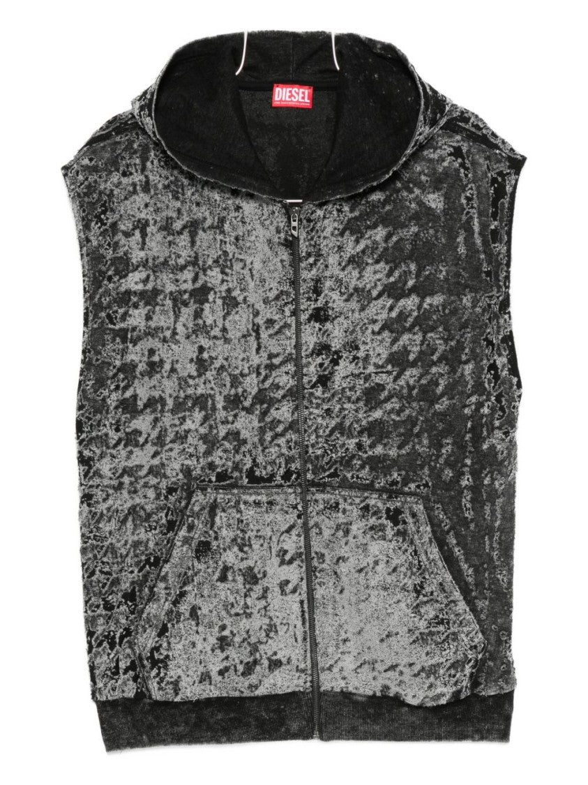 Diesel Mottled Black Sleeveless Jacket