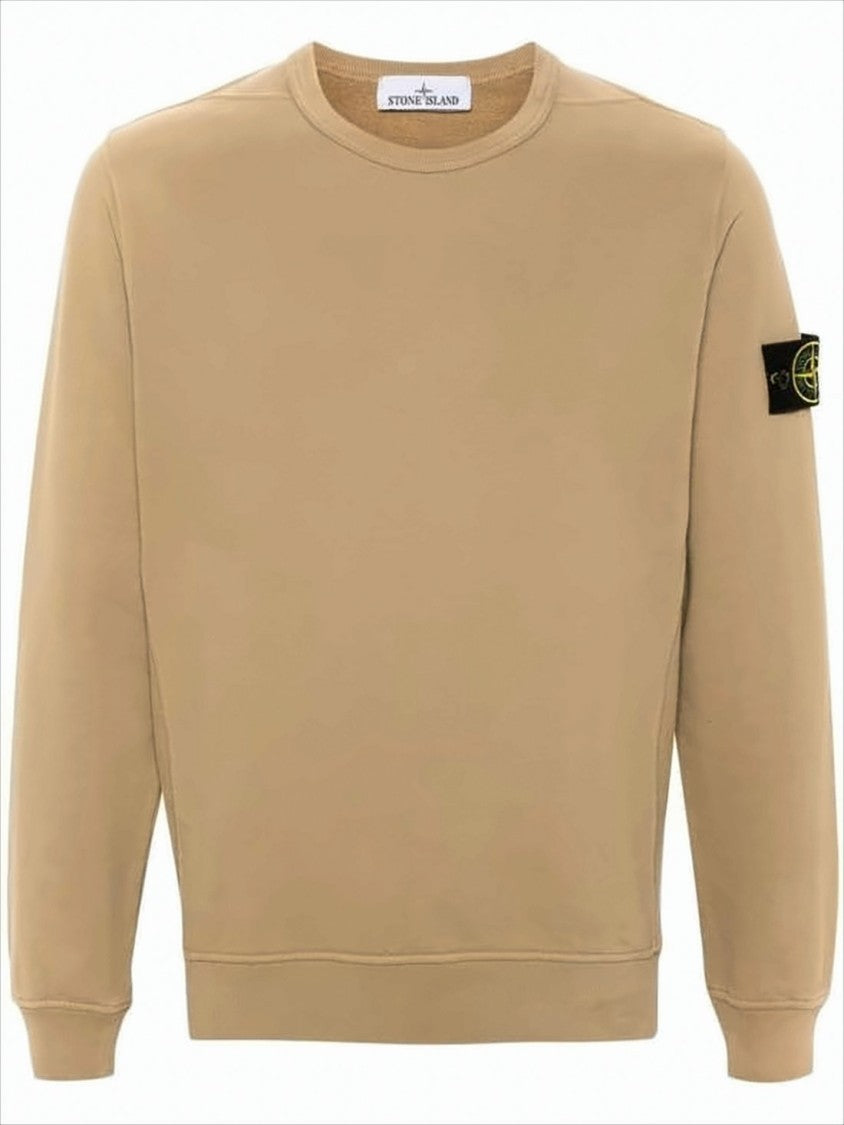 Stone Island Long-Sleeve Crewneck Sweatshirt In Warm Beige