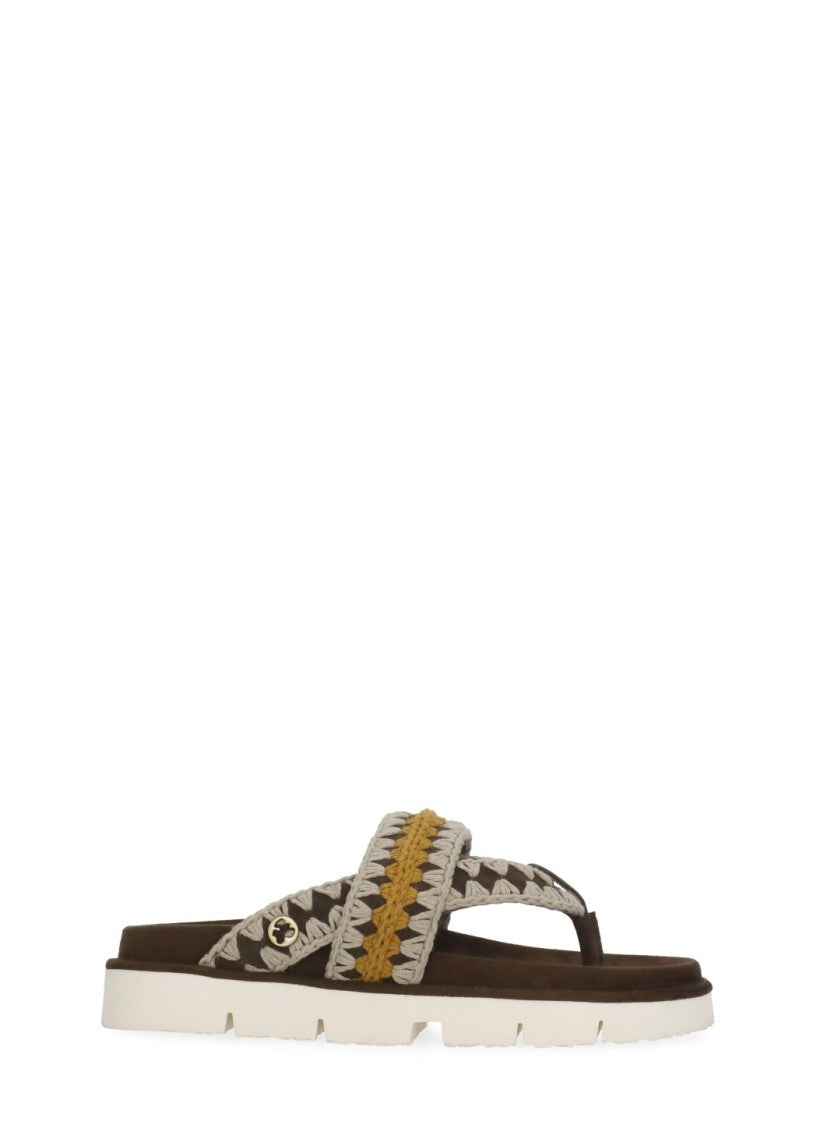 Mou Brown Bio Tone On Tone Sandals