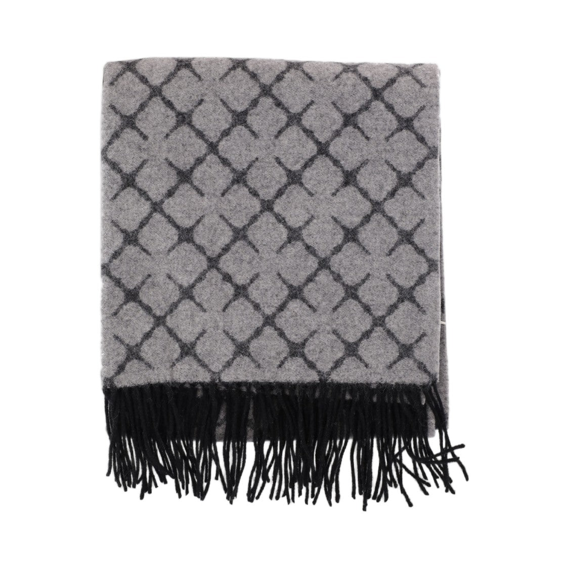 By Malene Birger Multi-Gray Ortega Geometric Wool-Blend Scarf
