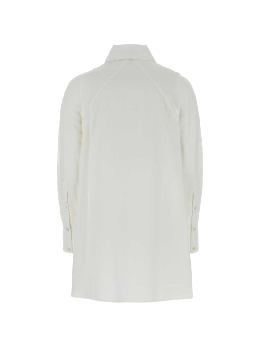 Alaïa White Minimalist A-Line Shirt Mini Dress