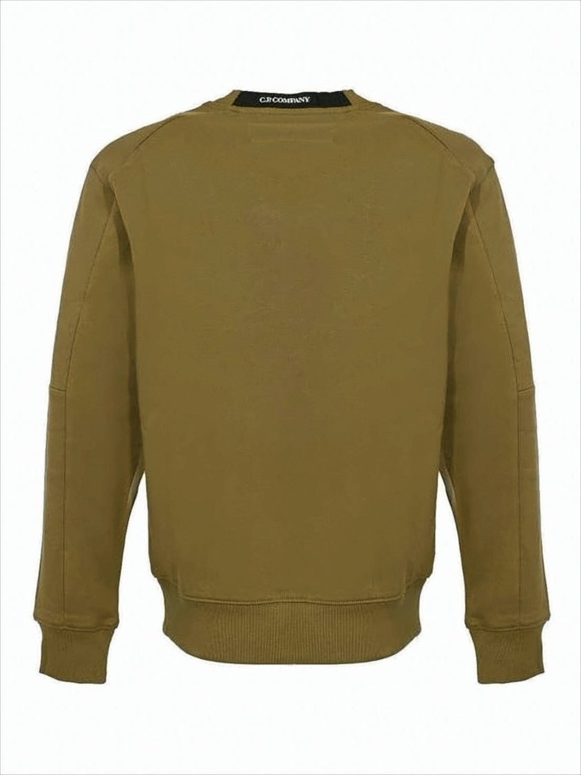 C.P. Company Long-Sleeve Olive T-Shirt With Zippered Pocket Detail