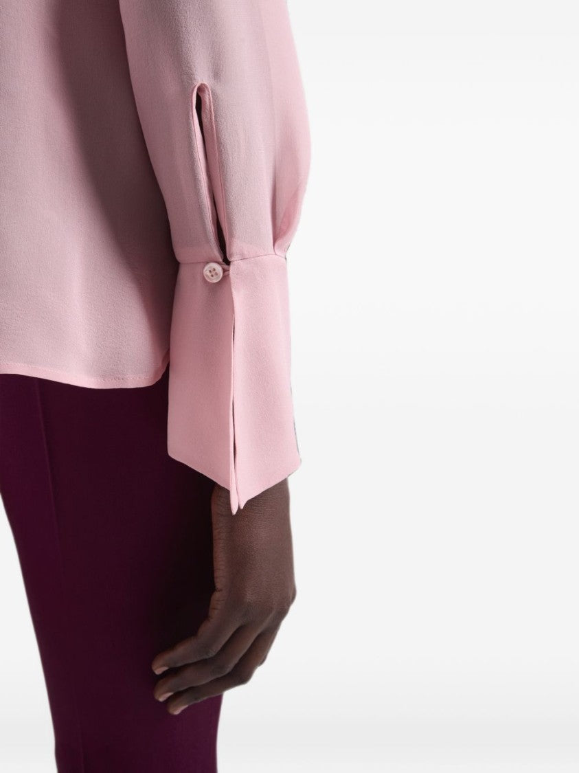 Nina Ricci Silk-Textured Blouse With Bow Tie Detail