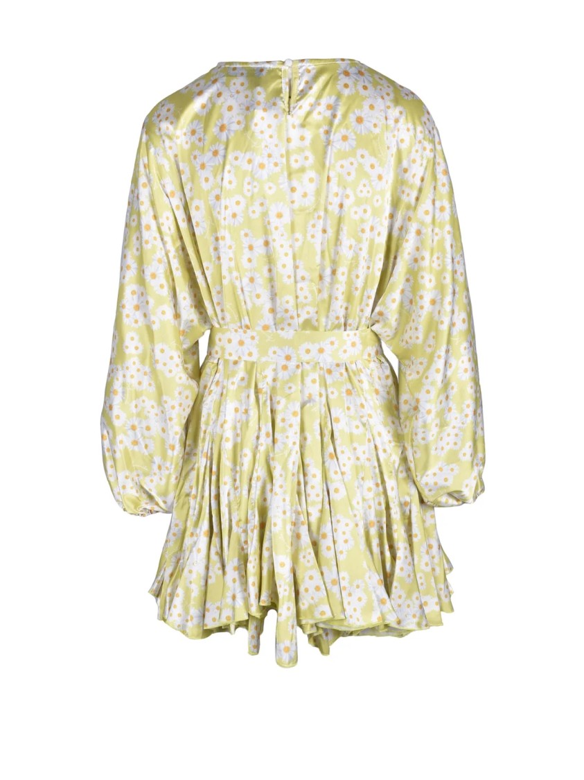 Feminista Floral Mini Dress With Puff Sleeves And Cinched Waist
