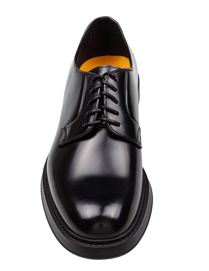 Doucal's Black Leather Derby Horse Shoe