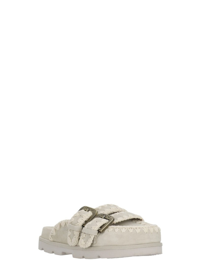 Mou Ivory Low Bio Suede Loafers