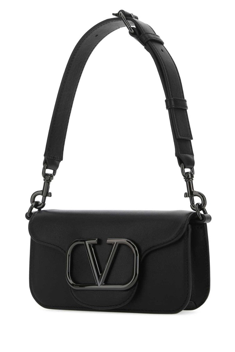Valentino Garavani Black Leather Locò Shoulder Bag