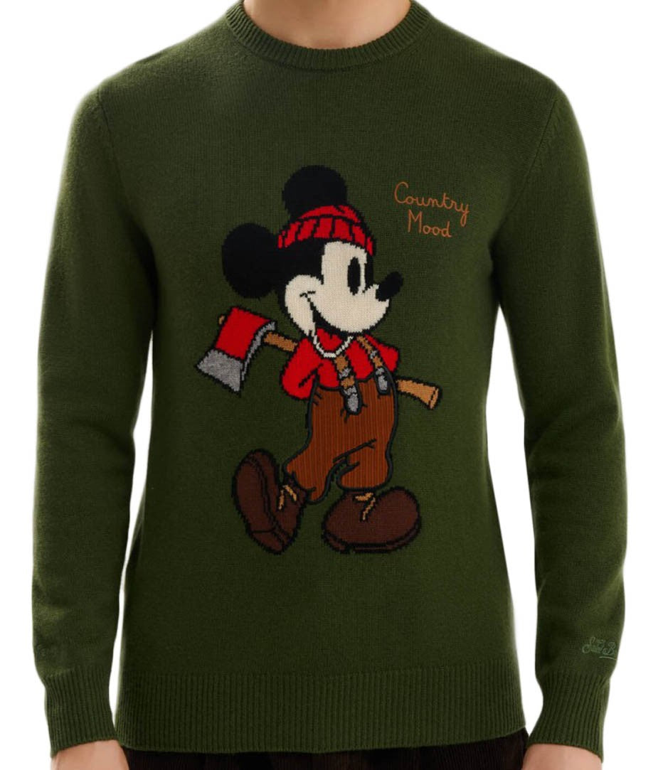 Mc2 Saint Barth Topolino Print Sweatshirt In Fresh Green