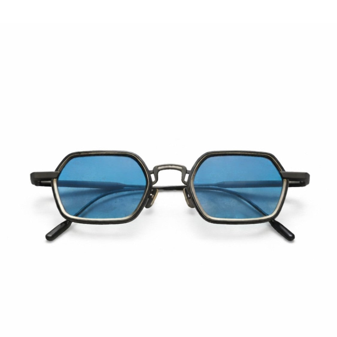 Capote Eyewear C396 Octagonal Matte Black Titanium Gradient Sunglasses