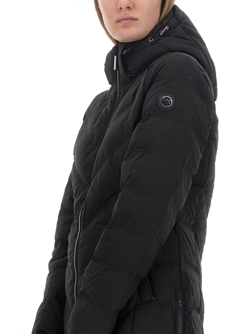 Michael Michael Kors Quilted Black Hooded Parka
