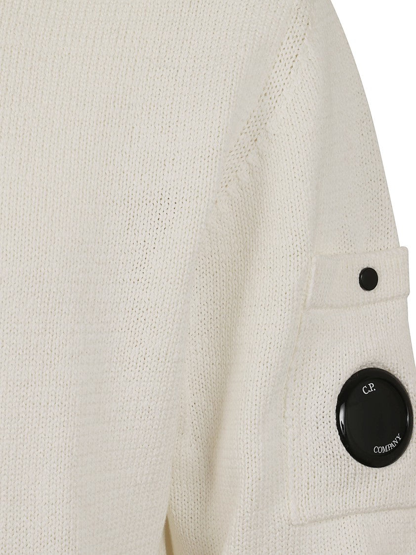 C.P. Company Compact Cotton Zipped Cardigan With High Ribbed Collar