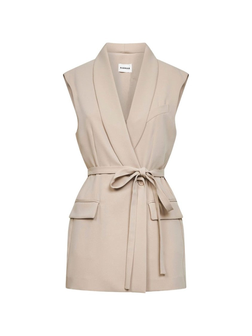 Parosh Sleeveless Jacket With Deep V-Neck