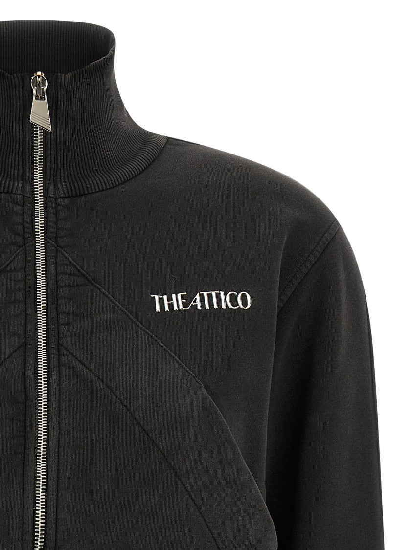 The Attico Cropped Mélange Sweatshirt With 3D Logo
