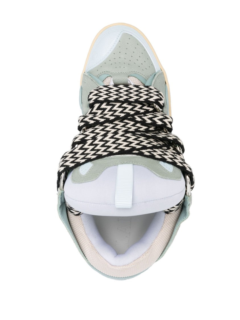 Lanvin Beige Curb Sneakers 90S-Inspired Suede Sneakers
