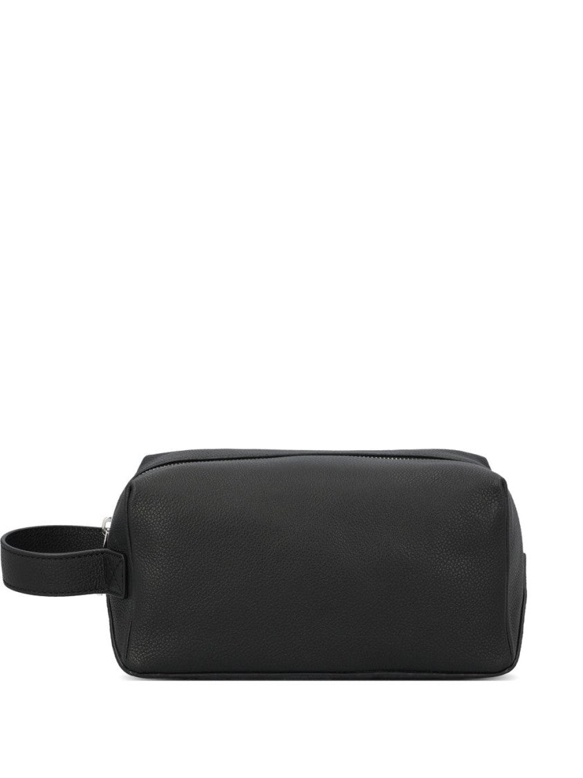 Fendi Black Lui Textured Zip Toiletry Bag