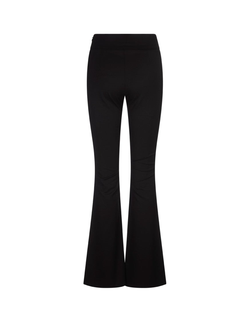 Diesel Bootcut Trousers With High Waistband And Metallic Logo