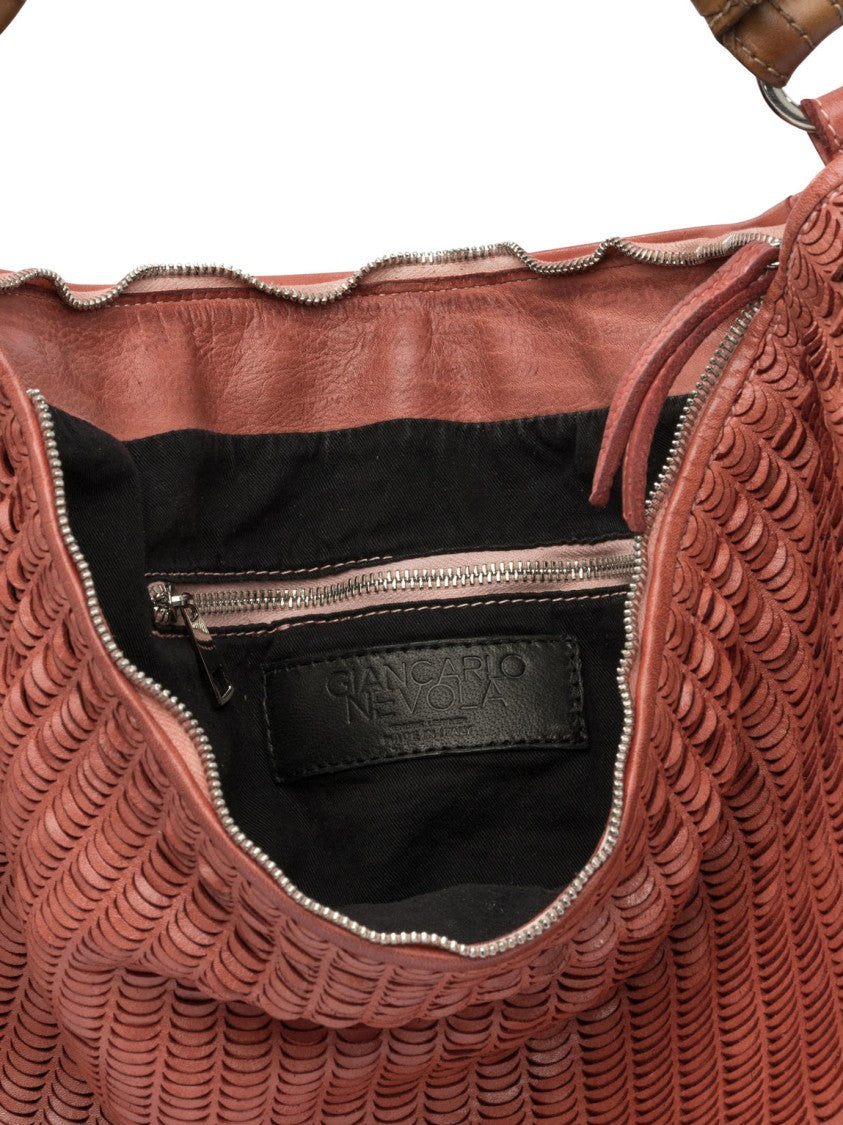 Giancarlo Nevola Textured Red Leather Shoulder Bag