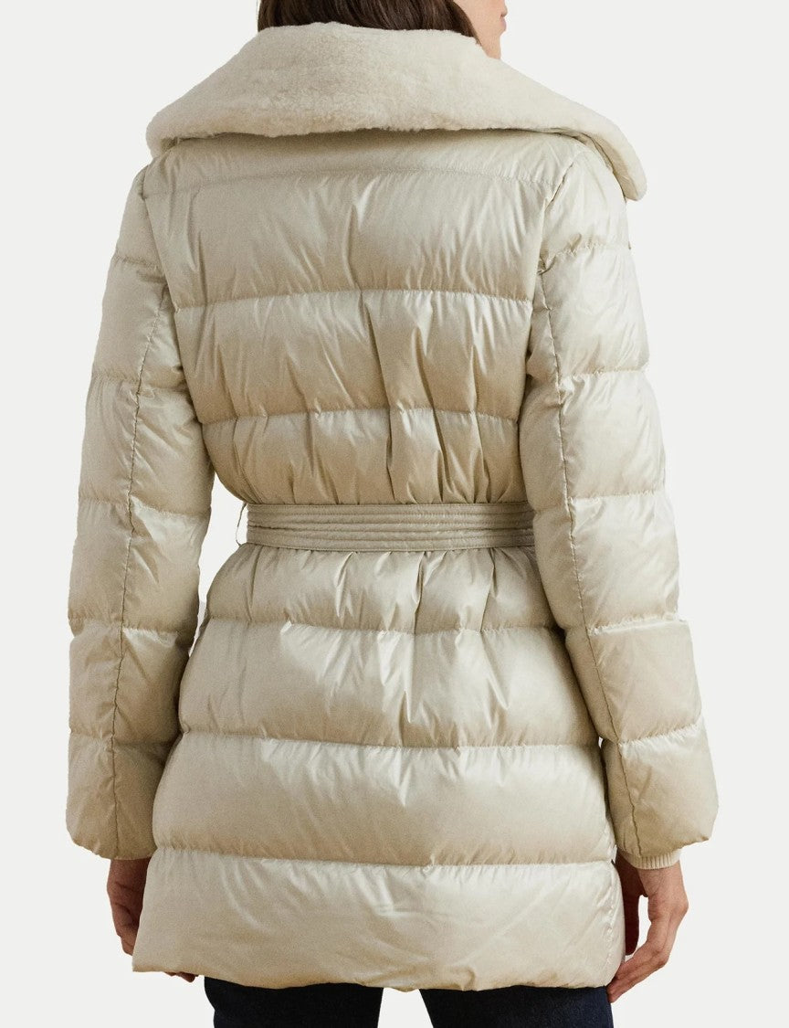 Lauren Ralph Lauren Padded Quilted Jacket With Plush Collar