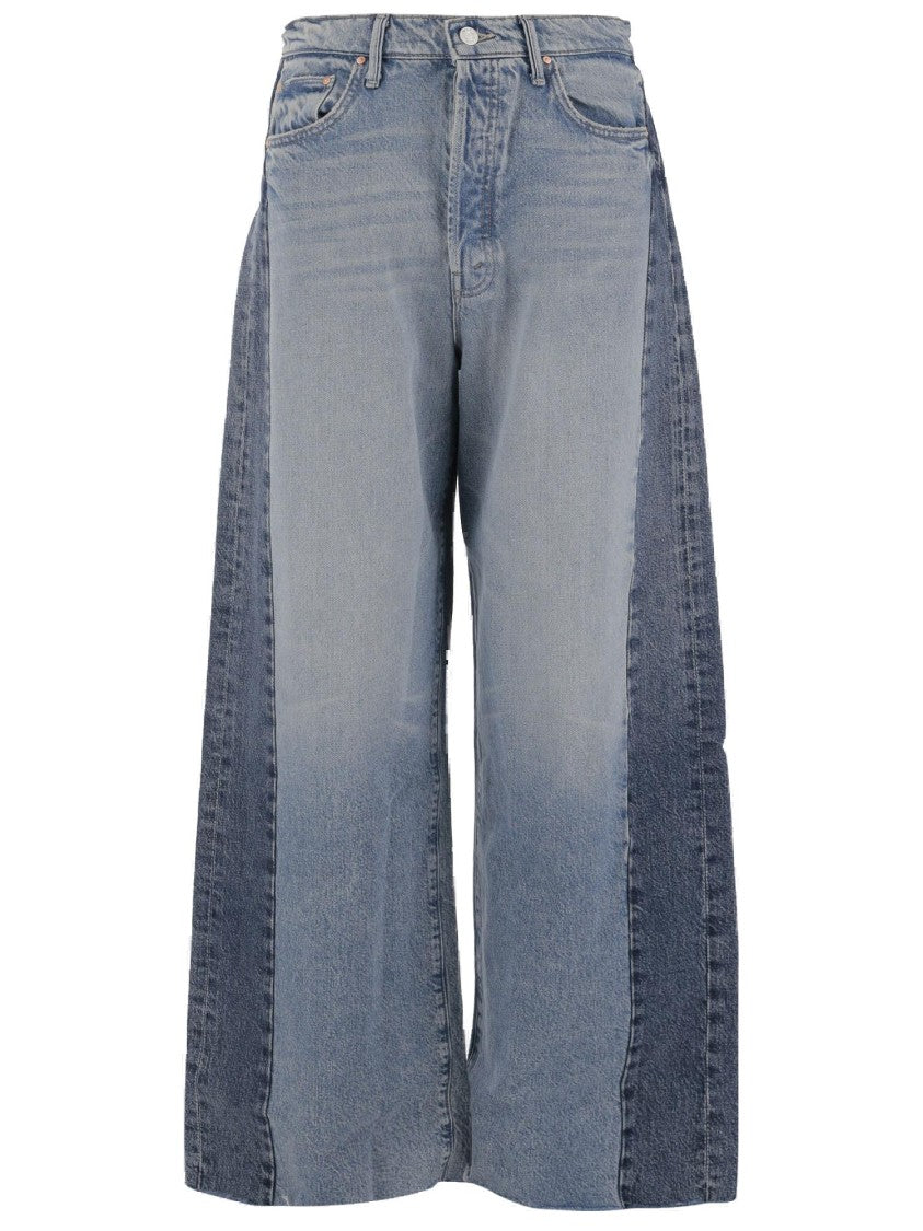 Mother Patchwork Denim Jeans With Classic Five-Pocket Design And Wide Fit