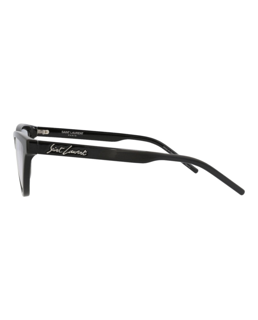Saint Laurent Glossy Black Cat Eye Sunglasses With Photochromic Lenses