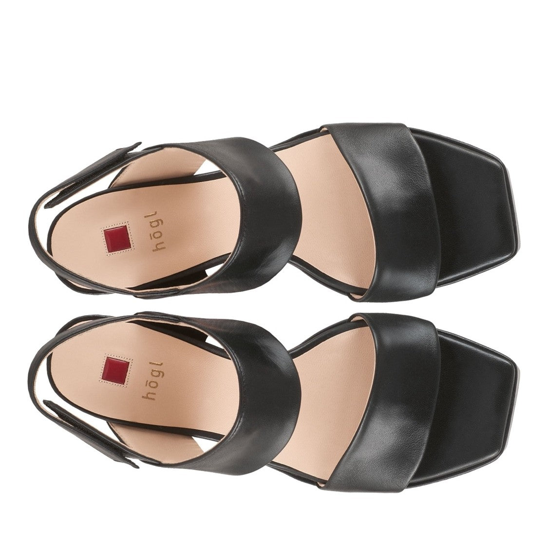 Högl Black Cindy High Block Heel Slingback Sandals