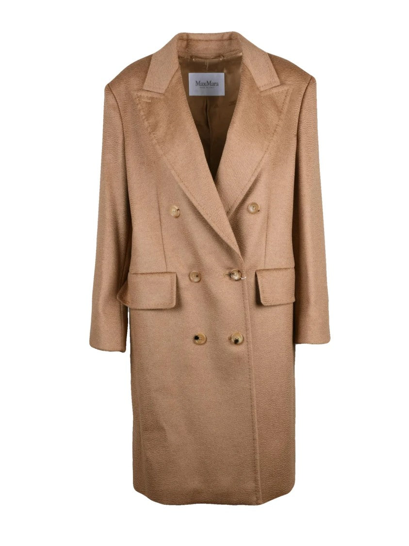 Max Mara Beige Camel Double-Breasted Coat