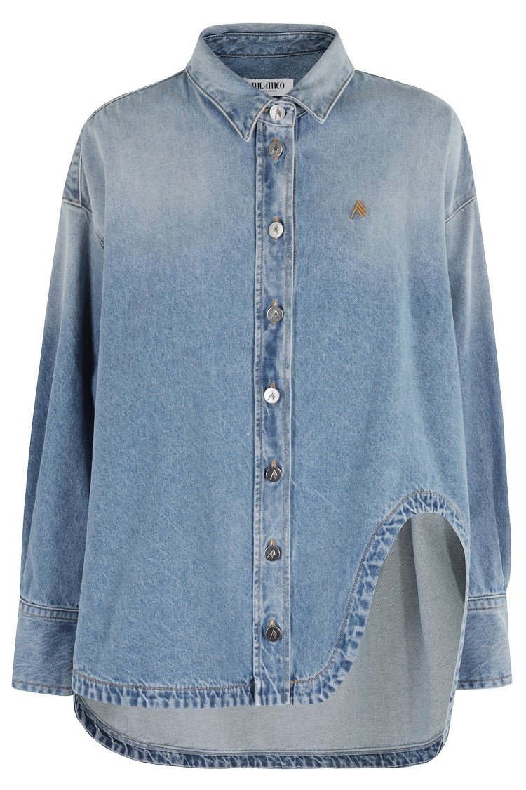 The Attico Sky Blue Denim Shirt Jacket