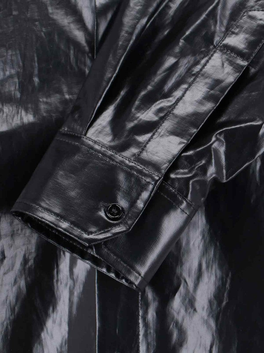 Mm6 By Maison Margiela Button-Up Black Shirt With Tailored Fit And Pointed Collar