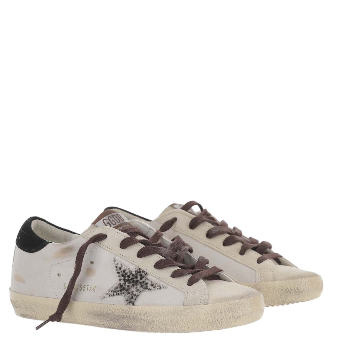 Golden Goose Low-Top Leather Sneakers With Distressed Finish And Iconic Star Patch
