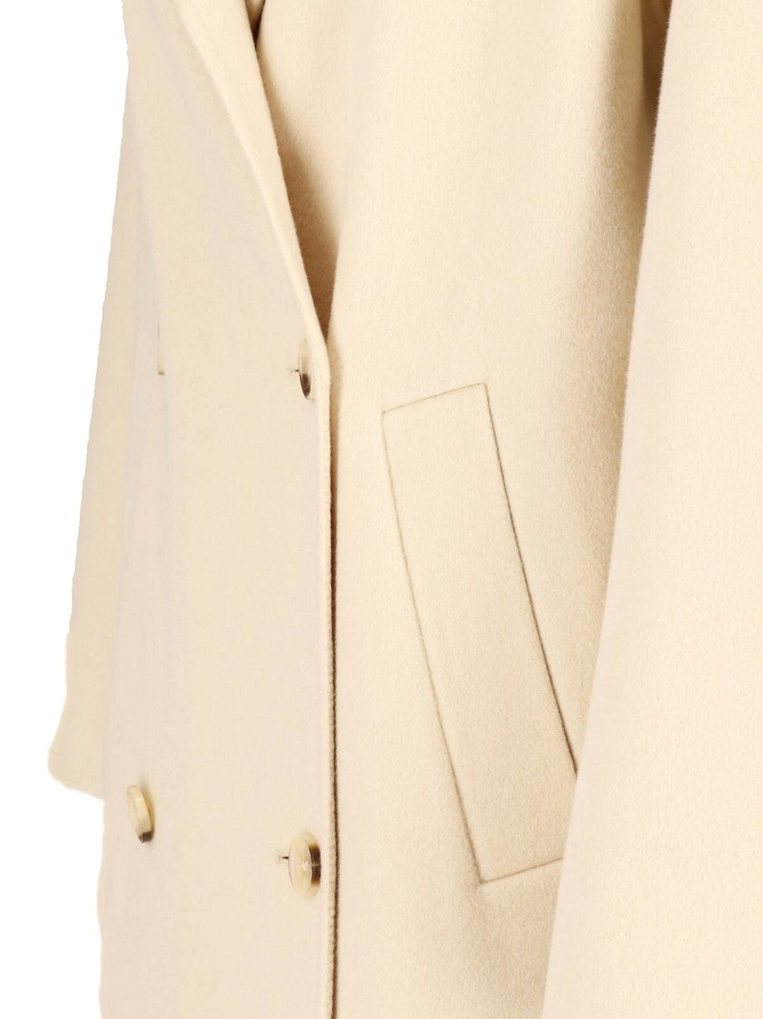 Almada Cream Deja Double-Breasted Wool Cashmere Coat
