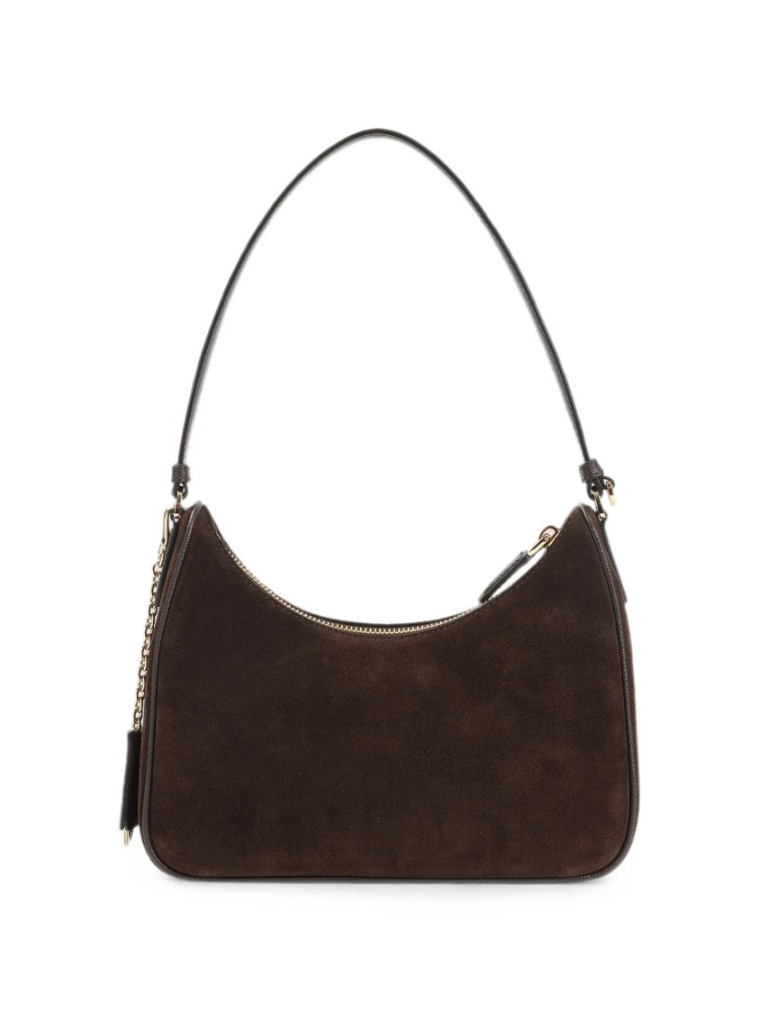 Prada Suede Curved Mini Shoulder Bag