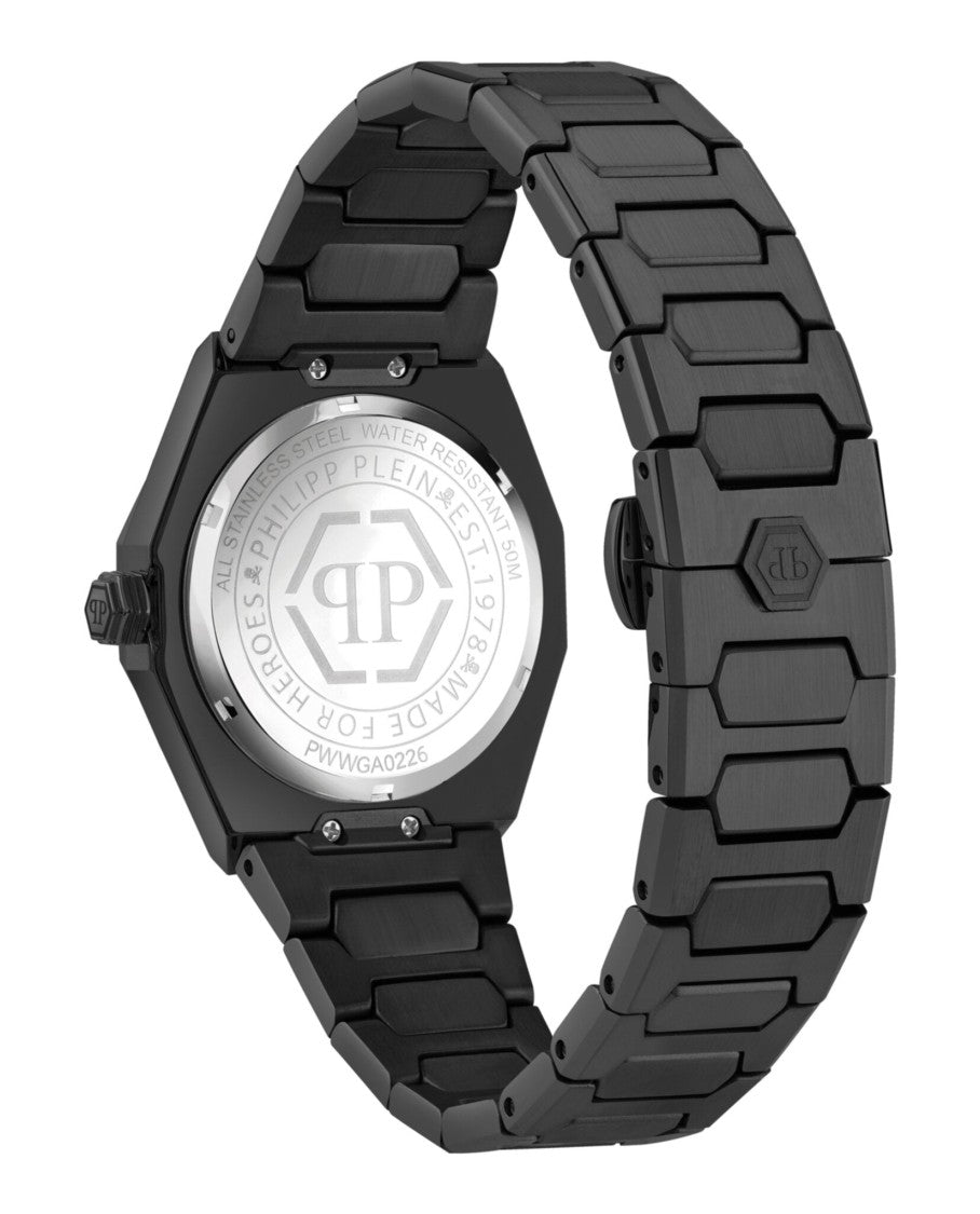 Philipp Plein Plein Deluxe Bracelet Watch With Black Guilloche Dial