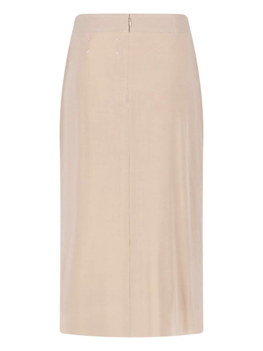 Maison Margiela Light Pink Four Stitches Minimalist Midi Skirt