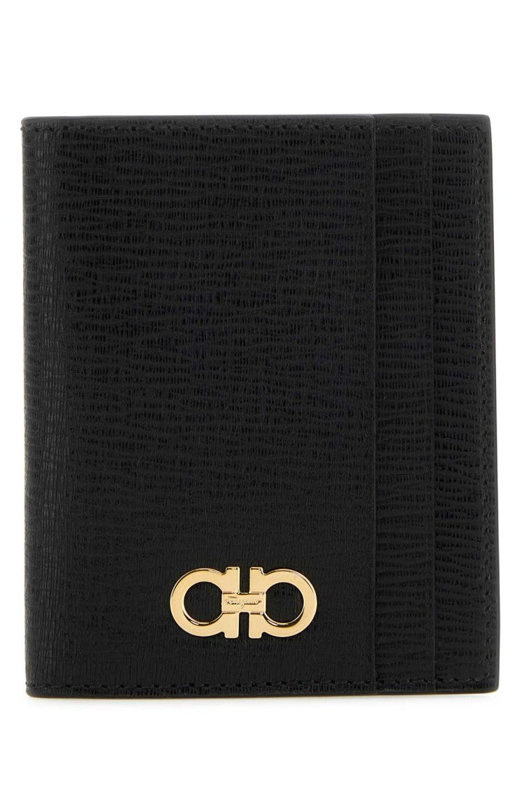 Salvatore Ferragamo Black Leather Card Holder