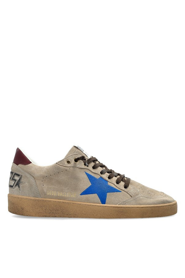 Golden Goose Beige Suede Blue Star Silk Nylon Sneakers