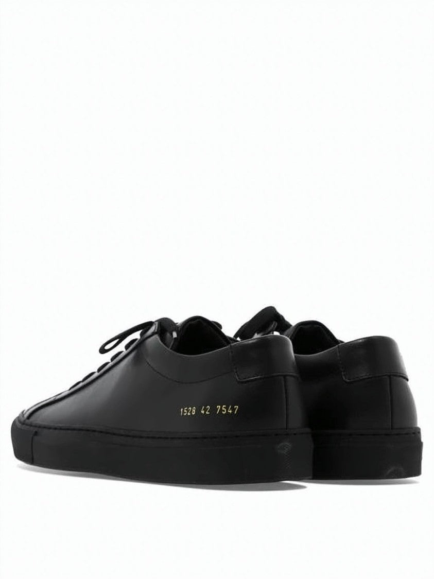 Common Projects Black Cowhide Leather Monochromatic Achilles Sneakers