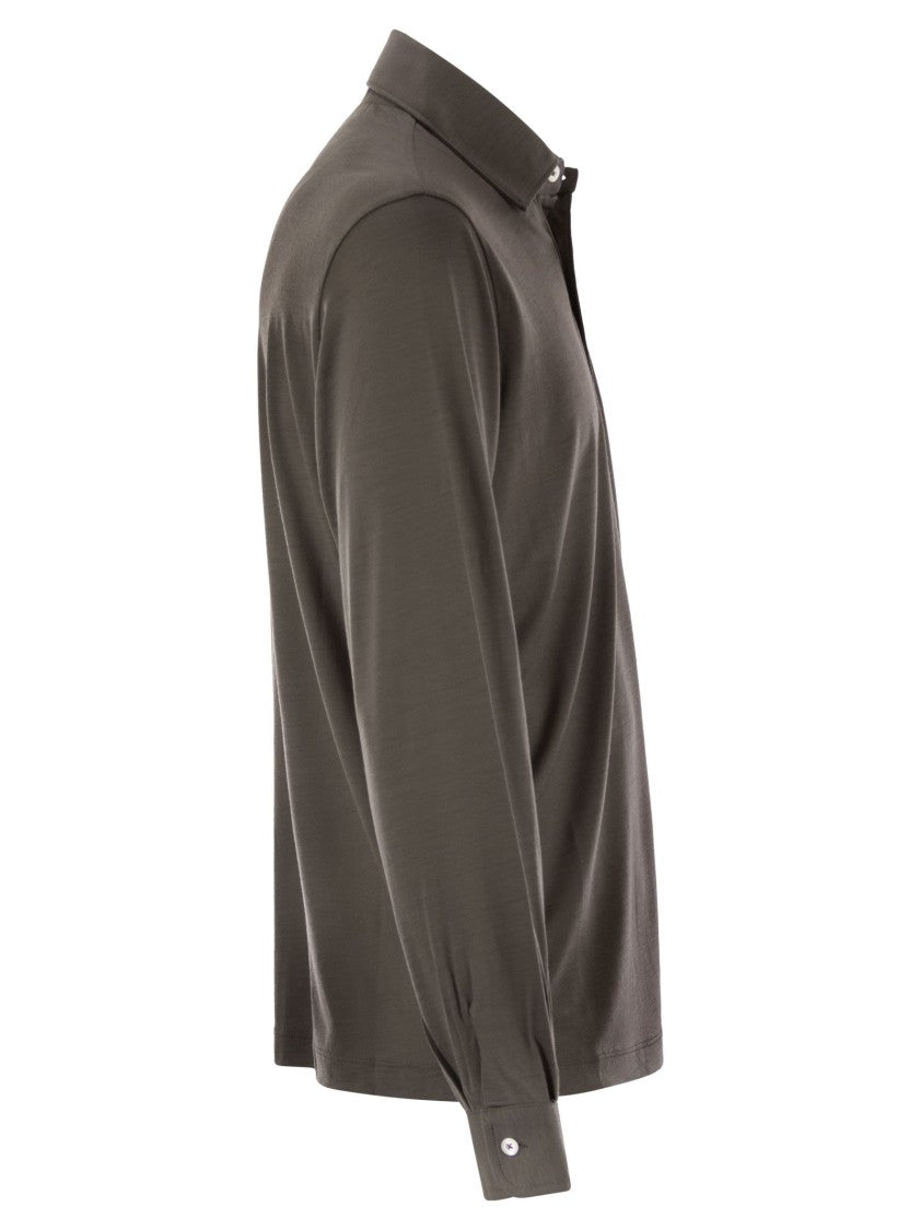 Herno Resort Polo Shirt In Soft Wool Knit