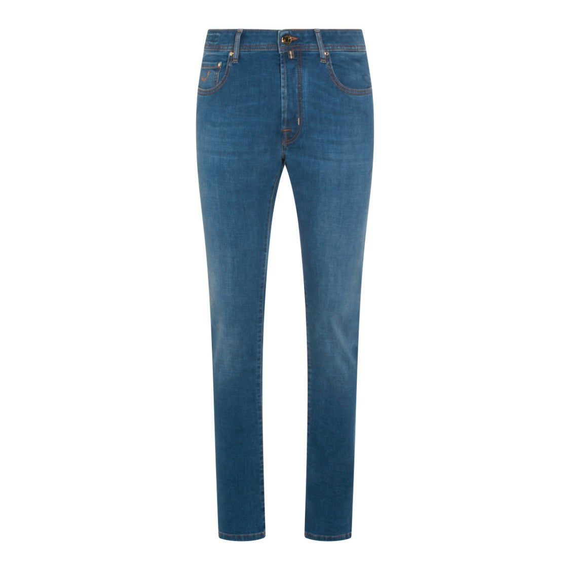 Jacob Cohen Classic Slim Fit Jeans With Medium Blue Wash And Contrast Stitching
