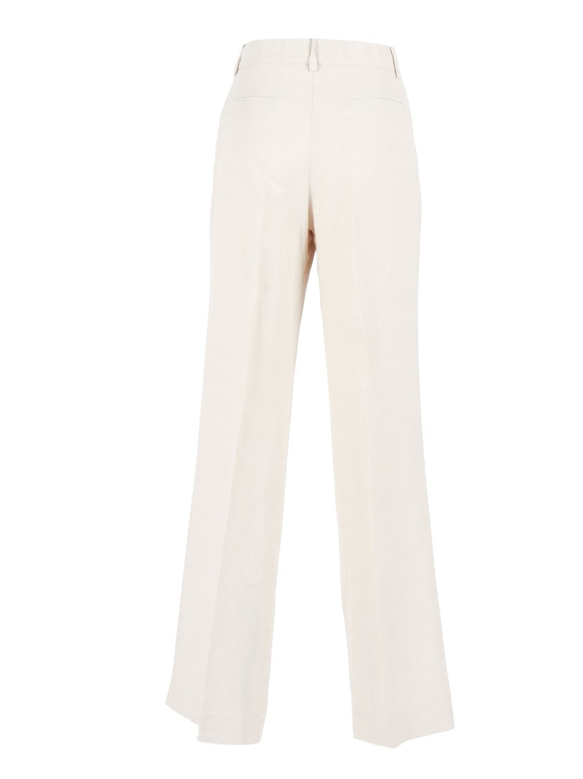 P.A.R.O.S.H. Straight Leg Smooth Sheen Straight-Leg Pants
