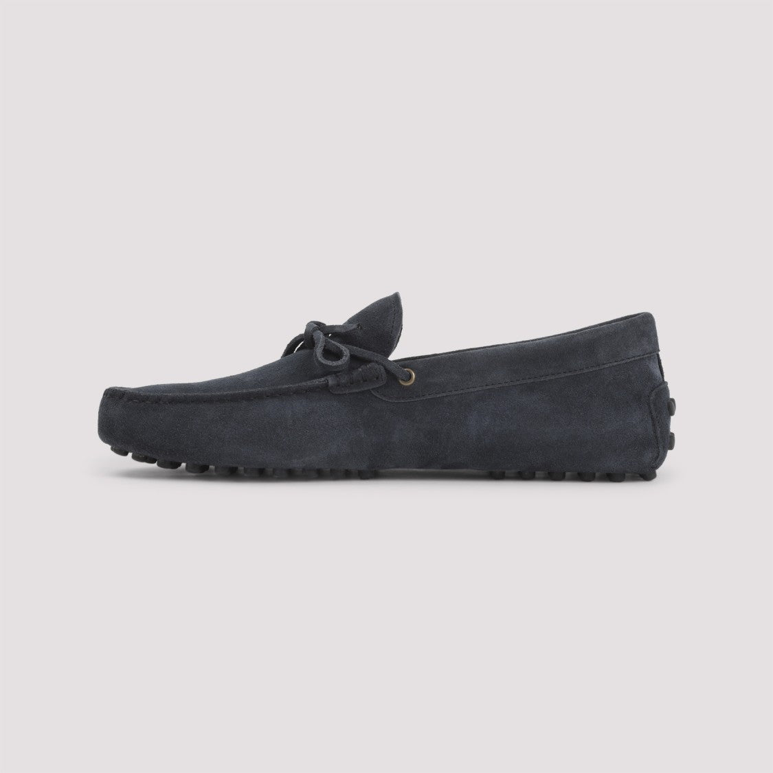 Tod's Suede Loafers With Decorative Bow And Textured Sole