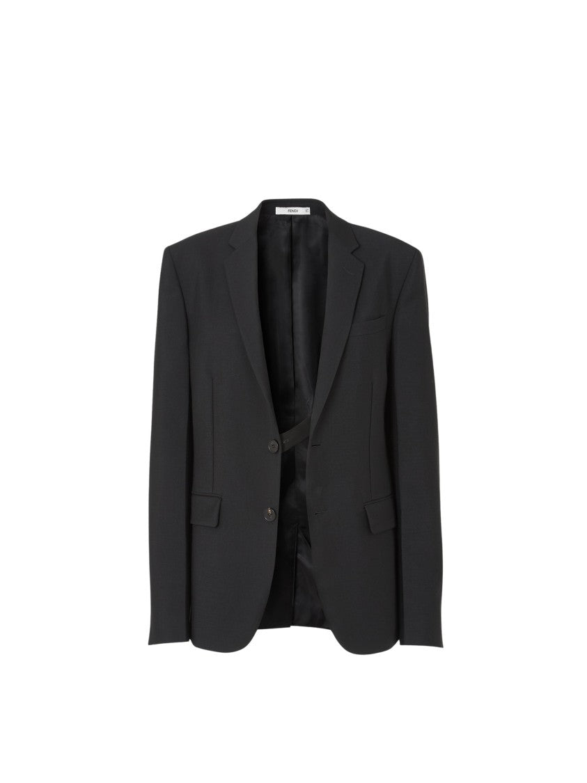 Fendi Mohair Tailored Flap-Pocket Blazer