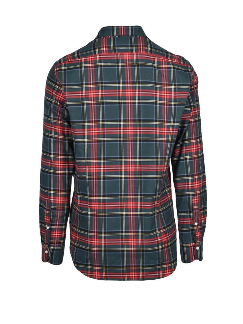 Carrel Green/Red Checkered Cotton Flannel Shirt