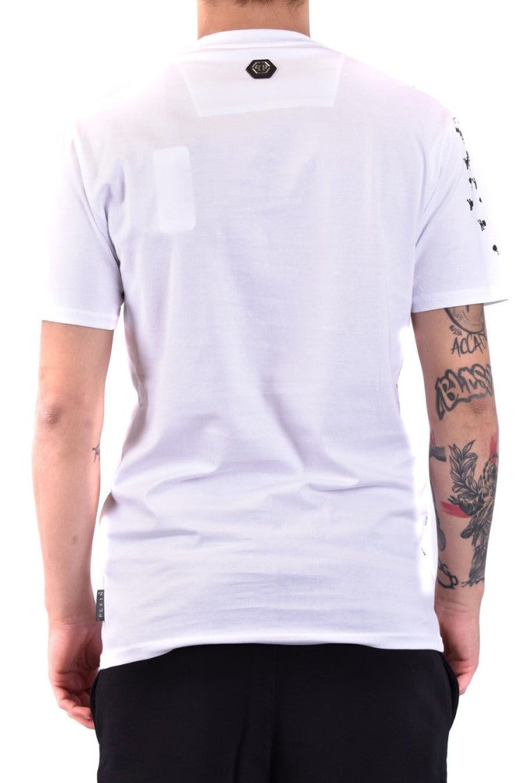 Philipp Plein White Skull Print T-Shirt