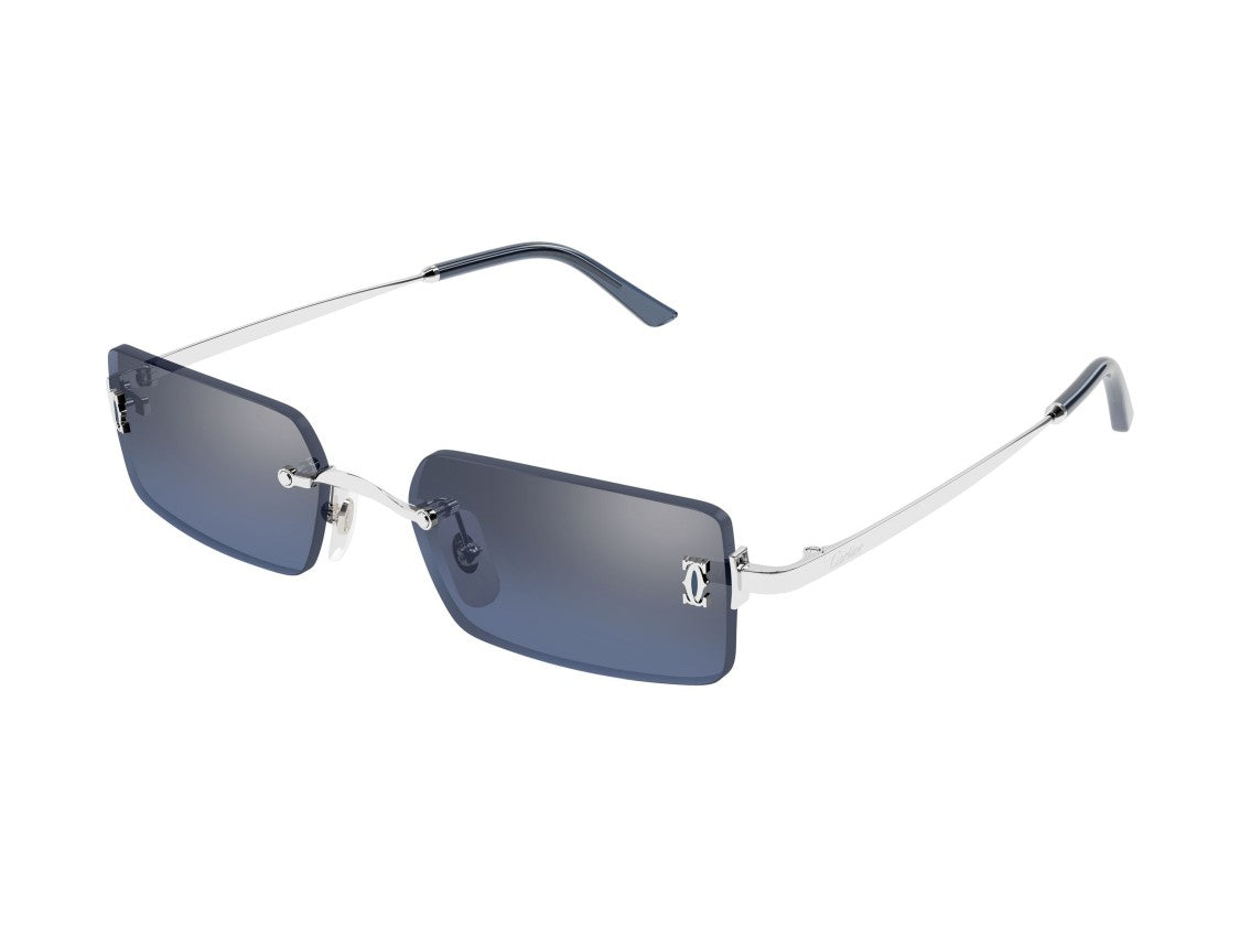 Cartier Gradient Dark Blue Ct0672s Rimless Sunglasses