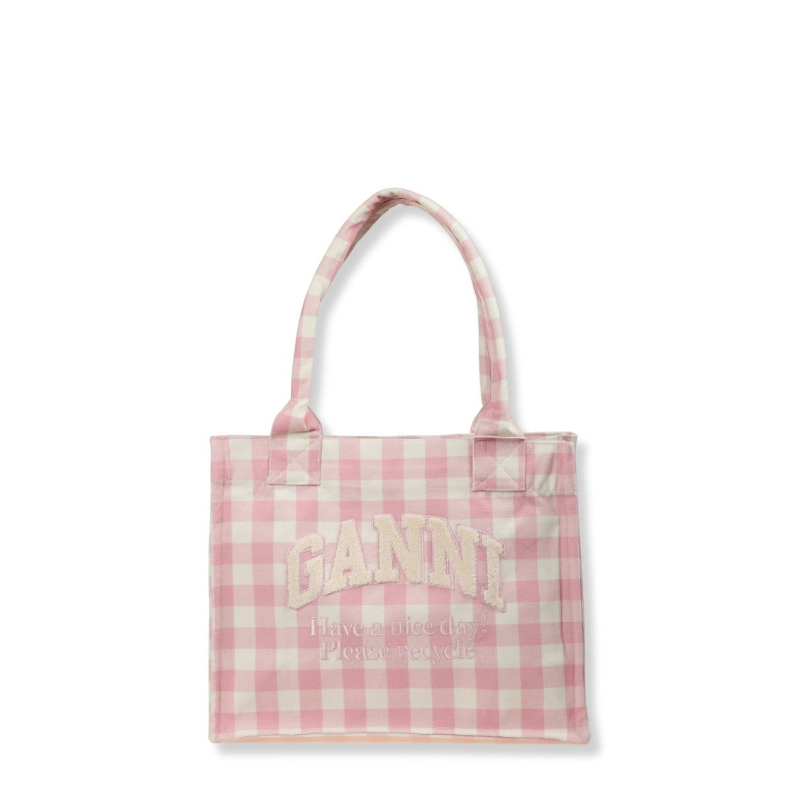 Ganni Ganni Vichy Print Tote Bag