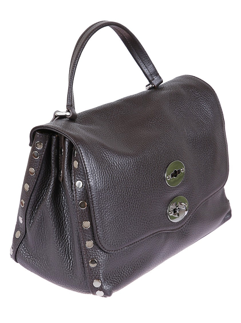 Zanellato Textured Calfskin Shoulder Bag With Twist Lock Closure