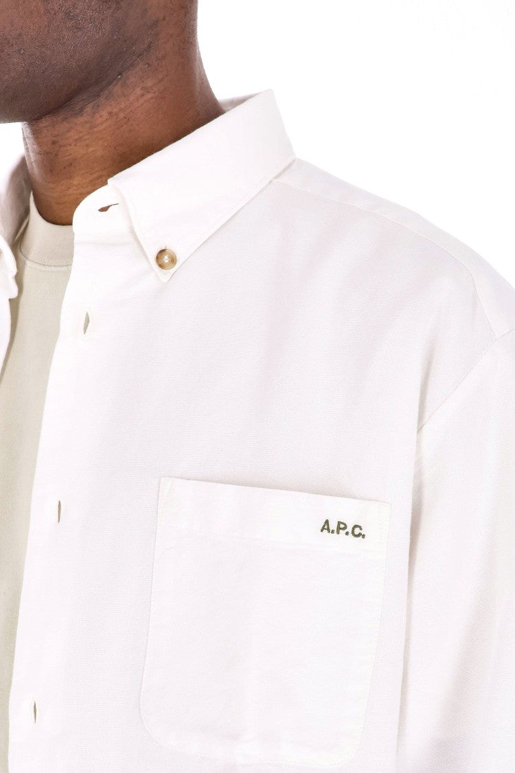 A.P.C. Relax Fit Cotton Piquet Shirt With Pocket