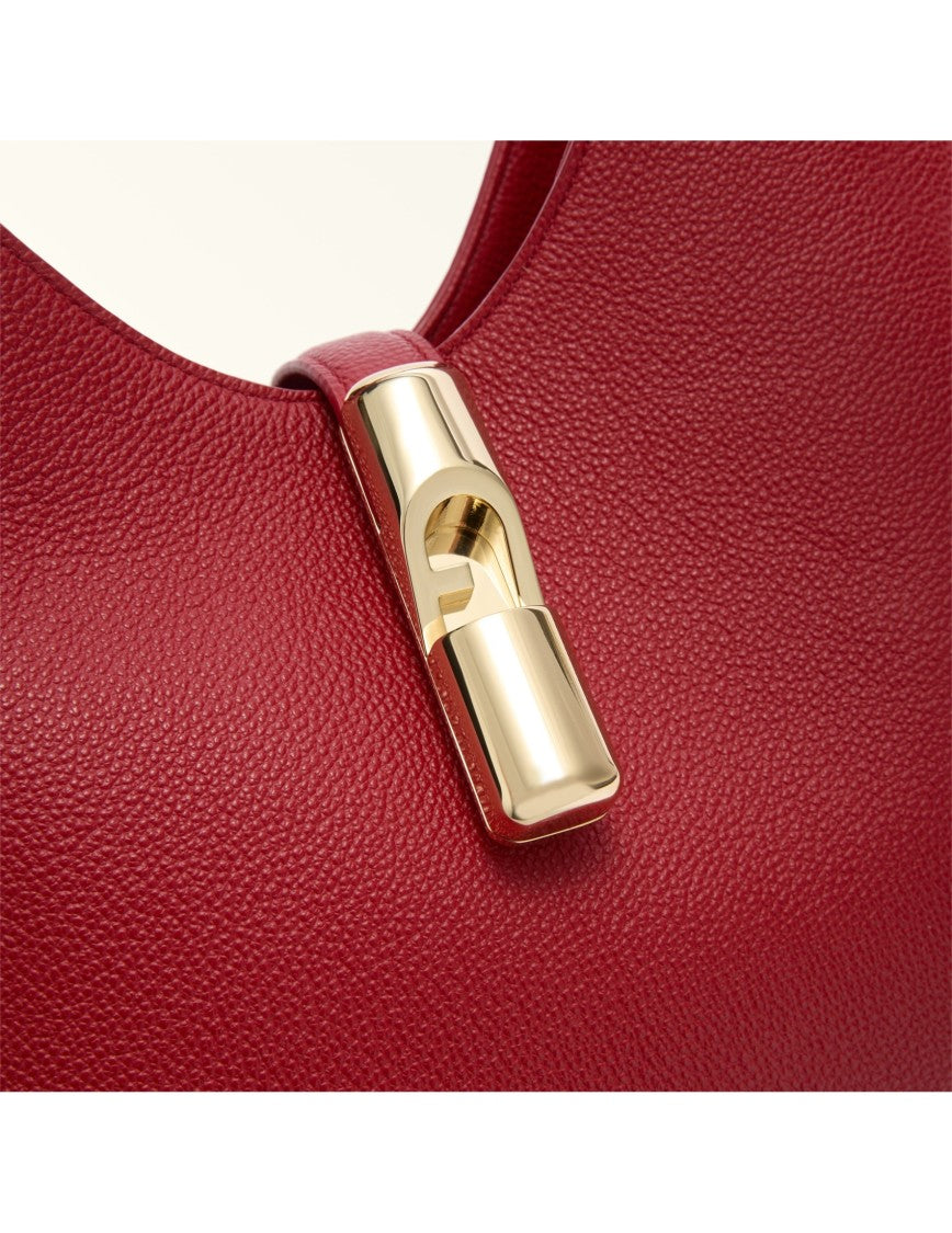 Furla Red Leather Hobo Goccia S Bag