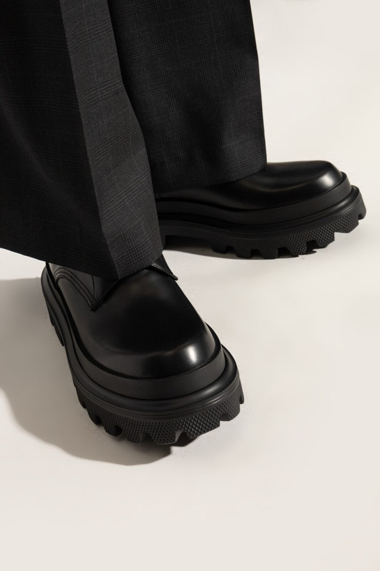 Dolce & Gabbana Derby Shoes In Black Leather